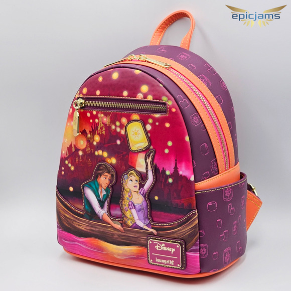 Loungefly Disney Tangled Rapunzel & Flynn Boat Scene Glow-in-the-Dark Backpack - Picture 3 of 7